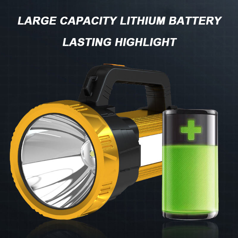 Rechargeable Searchlight Handheld LED Tactical Flashlight Spotlight 8000mAh Ultra-Long Standby Electric Torch USB Output Camping