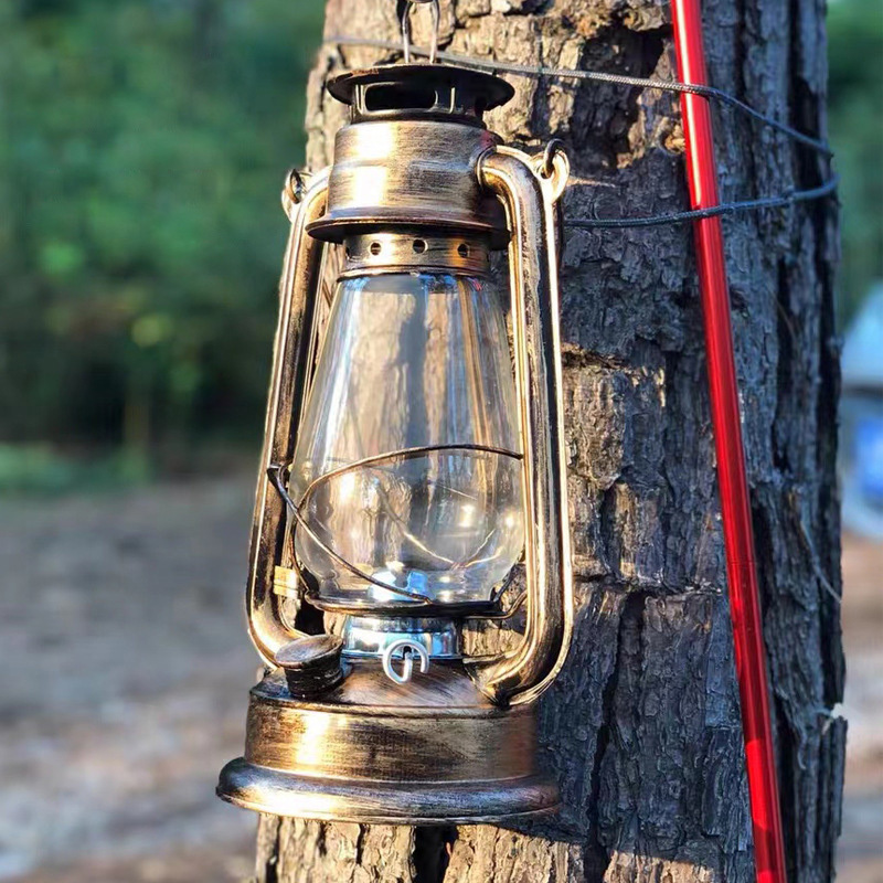 Retro Camping Kerosene Lantern 25/31cm Large 220ml Large Capacity Vintage Style Lamp For Bar Coffee Shop Outdoor Table Oil Light