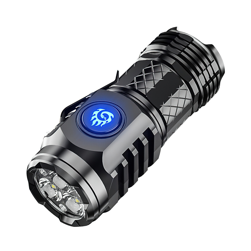 2024 New ABS Plastic Flashlight Rechargeable 3 LED 3000 Lumens 5 Modes Outdoor EDC Flashlight Power Outage Emergency Lighting