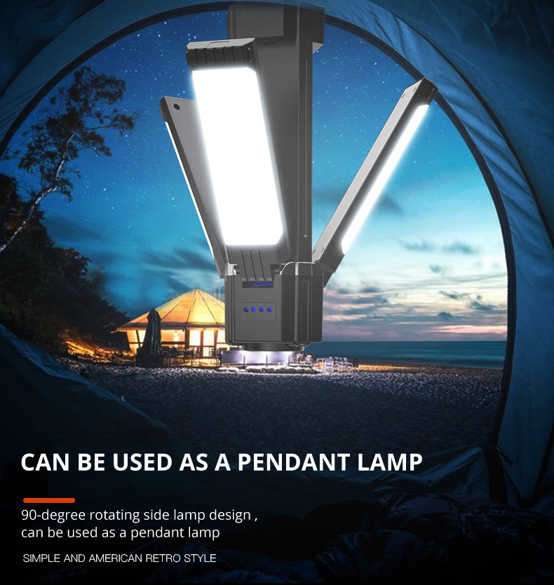 Collapsible Camping Lantern 3000mAh USB C Rechargeable Portable LED Tent Lamp for Night market Outdoor Emergency Flashlight