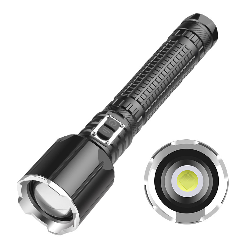 Super Bright Zoomable Tactical Flashlight LED Torch 8000 Lumens with High Lumens and 5 Modes for Emergency Outdoor Camping