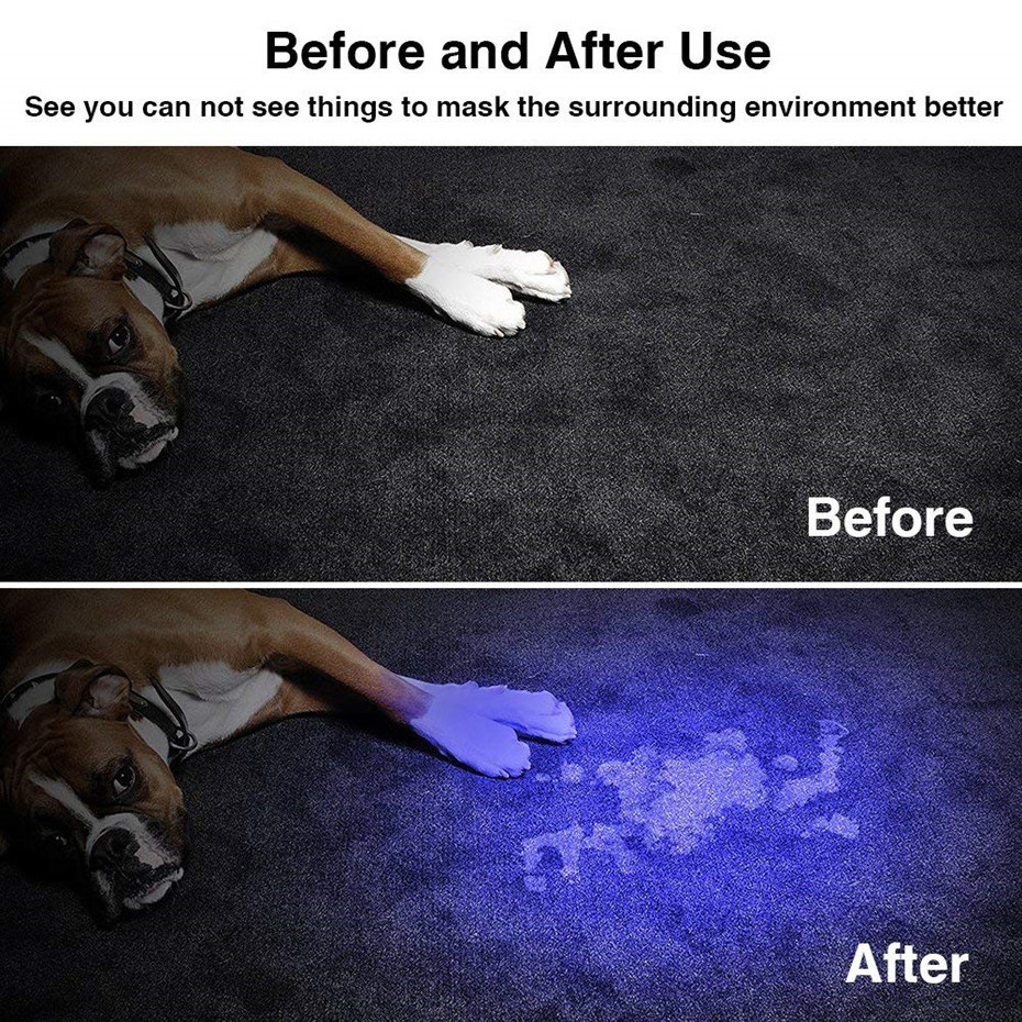 365NM UV Flashlight Ultra Violet Light with Zoom Function Mini UV Black Light Pet Urine Stains Detector Scorpion Use AA Battery