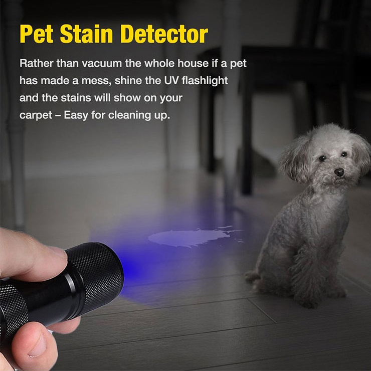 UV Flashlight Black Light Blacklight Flashlights 9 Led 395nm Mini Light Torch Detector for Dog Pet Urine Stain Bed Bug Scorpion