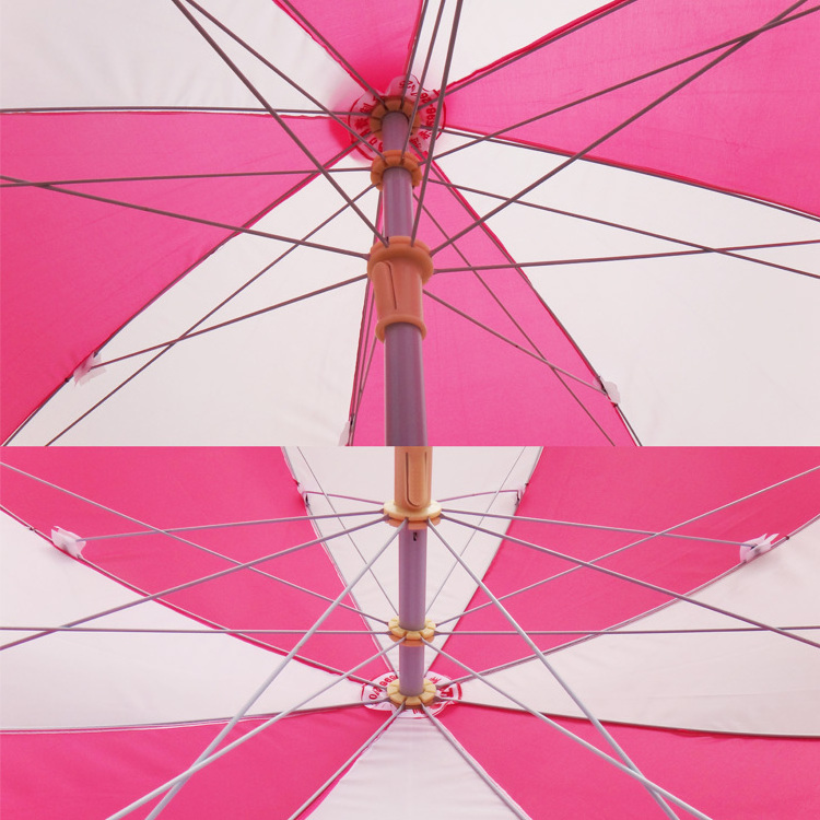 Commercial Outdoor Pink White Beach Umbrella