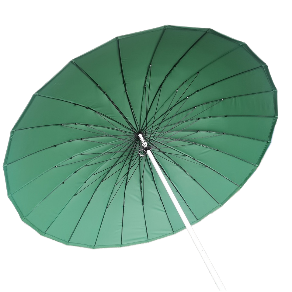 9ft Modern Stainless Steel 24Ribs Outdoor Parasol Fire-Resistant Garden Umbrella for Courtyard & Welding Sites