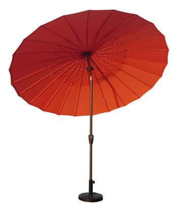 Modern 9 Ft Outdoor Fiberglass Market Umbrella 24Ribs Welding Shanghai Parasol for Courtyard Park Hotel Exterior Use