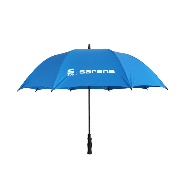 Innovative  wholesale 30 inch large windproof logo prints big umbrella  luxury promotional branded custom golf umbrella