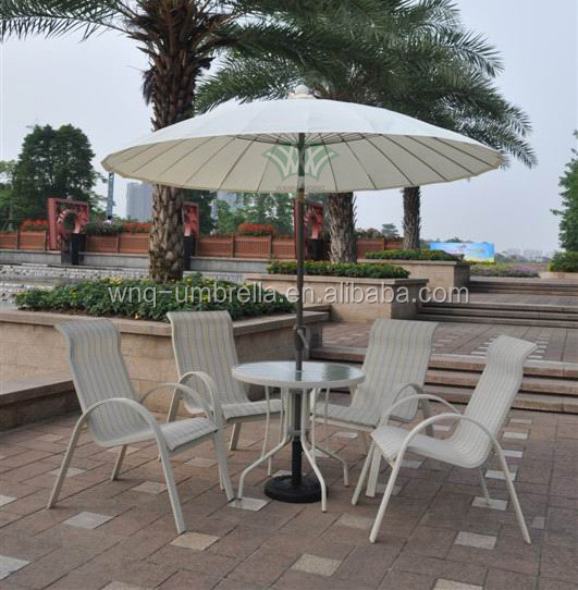 China Manufacturer's Modern 24 Ribs Patio Umbrella with Tilt Mechanism Flame Retardant welding umbrella for Outdoor & Courtyard