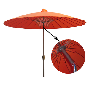 China Manufacturer's Modern 24 Ribs Patio Umbrella with Tilt Mechanism Flame Retardant welding umbrella for Outdoor & Courtyard