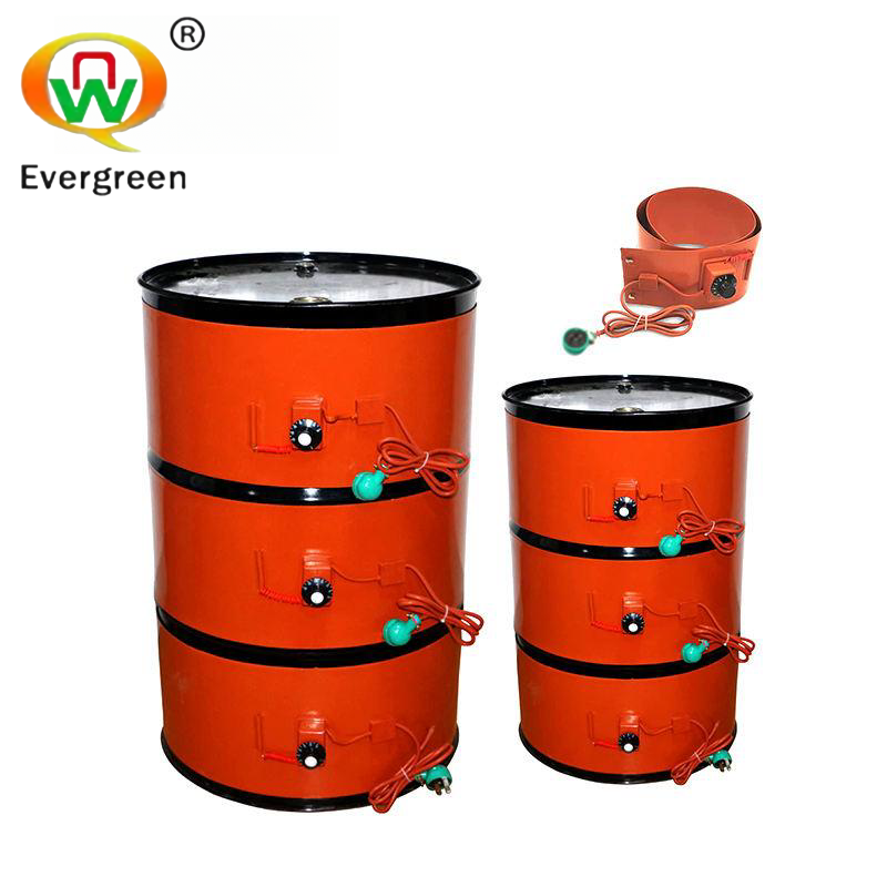 Oil Drum Heater Rubber Heating Band with Thermostat Pail Barrel Silicone 55 Gallon 120V 300W 55gal Heating Element 1.5mm