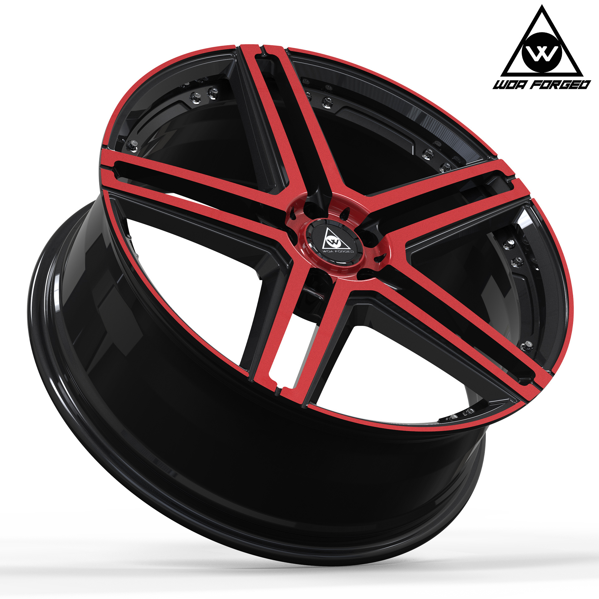 Wheel Hub Car Wheels Spokes Black Aluminum Customized Lightweight Motorcycle Wheels Rim Forged Alloy Red 17 Inch 5 Year 4 Pcs