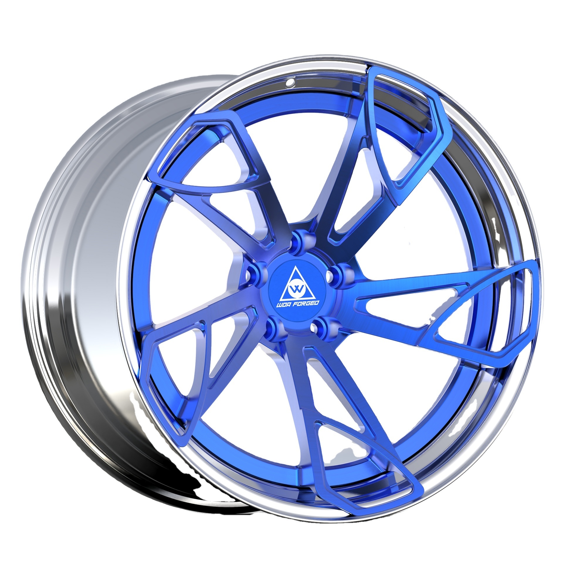 Hot Design 2024 Aftermarket forged Alloy Wheel Rims 18 19 20 21 22 Inch Blue Aluminum Customized Lightweight 2 piece Wheels