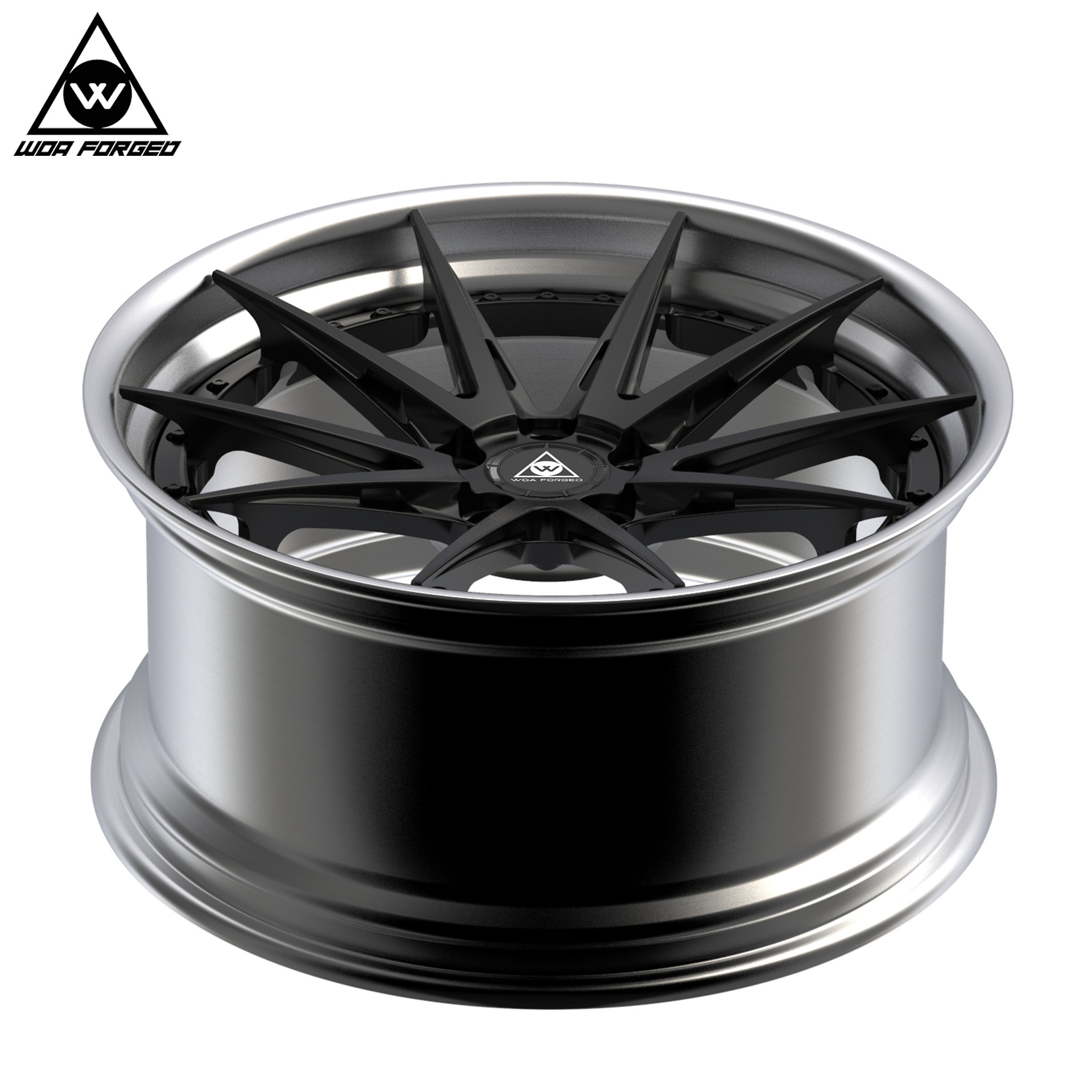 2 Piece Custom Wheel Forged Car Rim Lightweight Brushed Face Polished Rim 6061-T6 Aluminum Alloy Customized 18-24 Inch