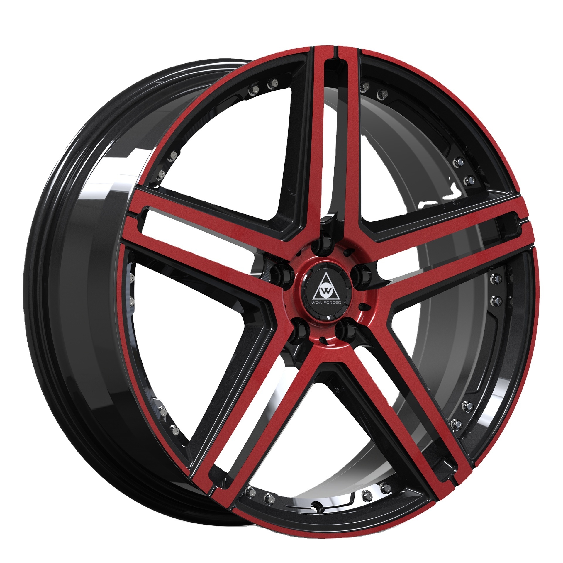 Wheel Hub Car Wheels Spokes Black Aluminum Customized Lightweight Motorcycle Wheels Rim Forged Alloy Red 17 Inch 5 Year 4 Pcs