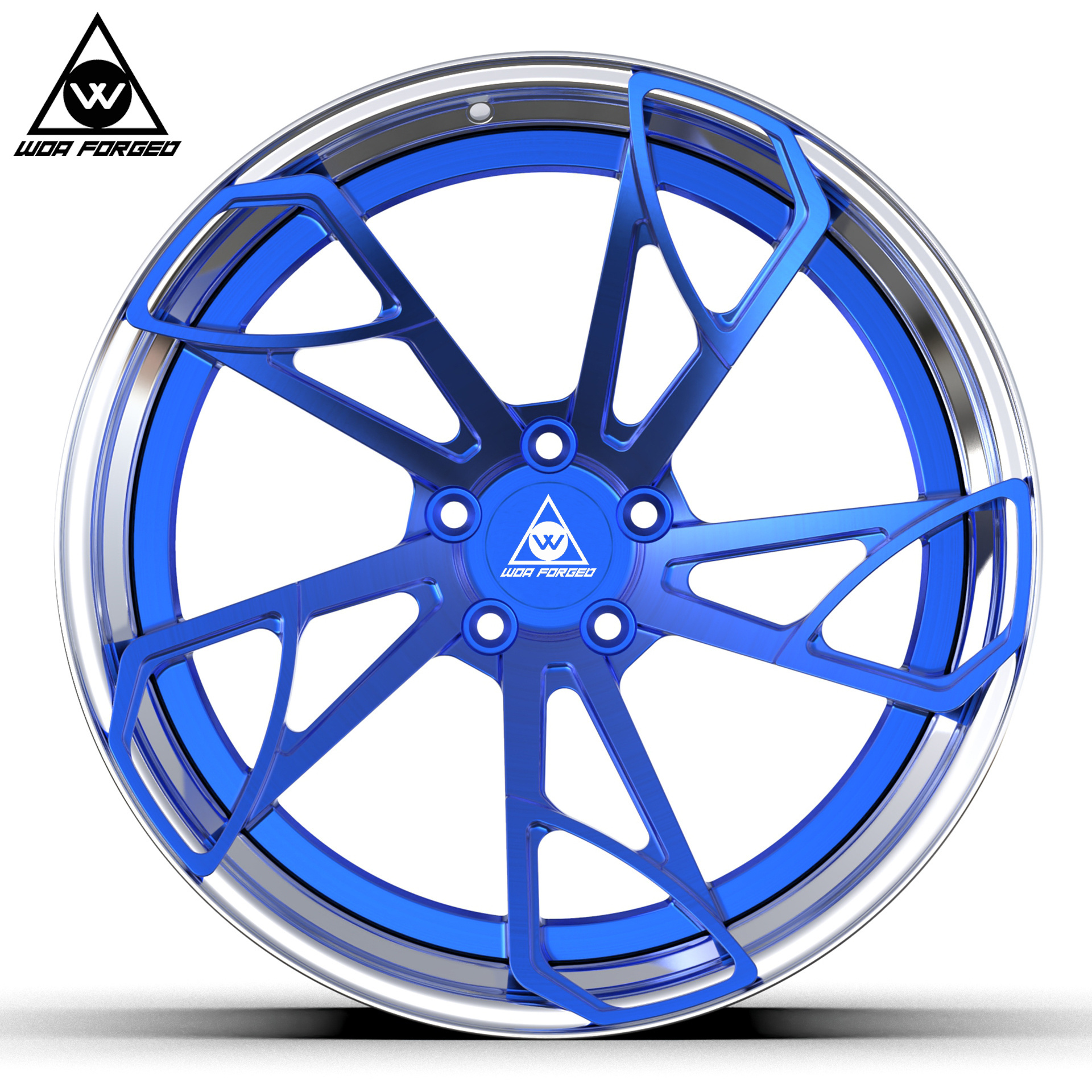 Hot Design 2024 Aftermarket forged Alloy Wheel Rims 18 19 20 21 22 Inch Blue Aluminum Customized Lightweight 2 piece Wheels