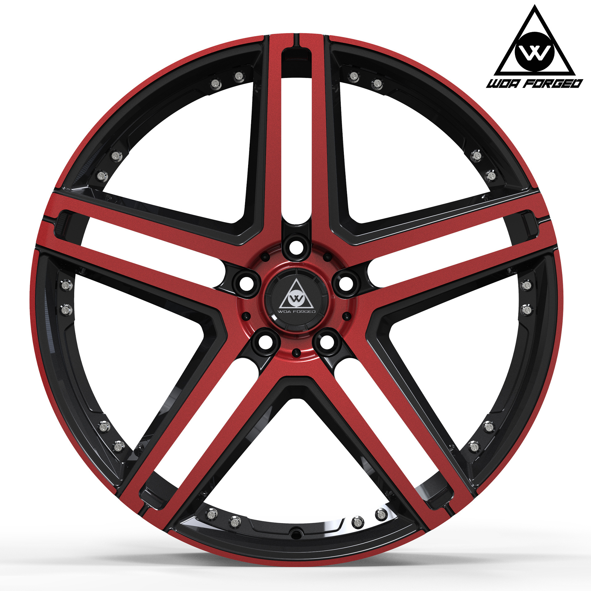 Wheel Hub Car Wheels Spokes Black Aluminum Customized Lightweight Motorcycle Wheels Rim Forged Alloy Red 17 Inch 5 Year 4 Pcs