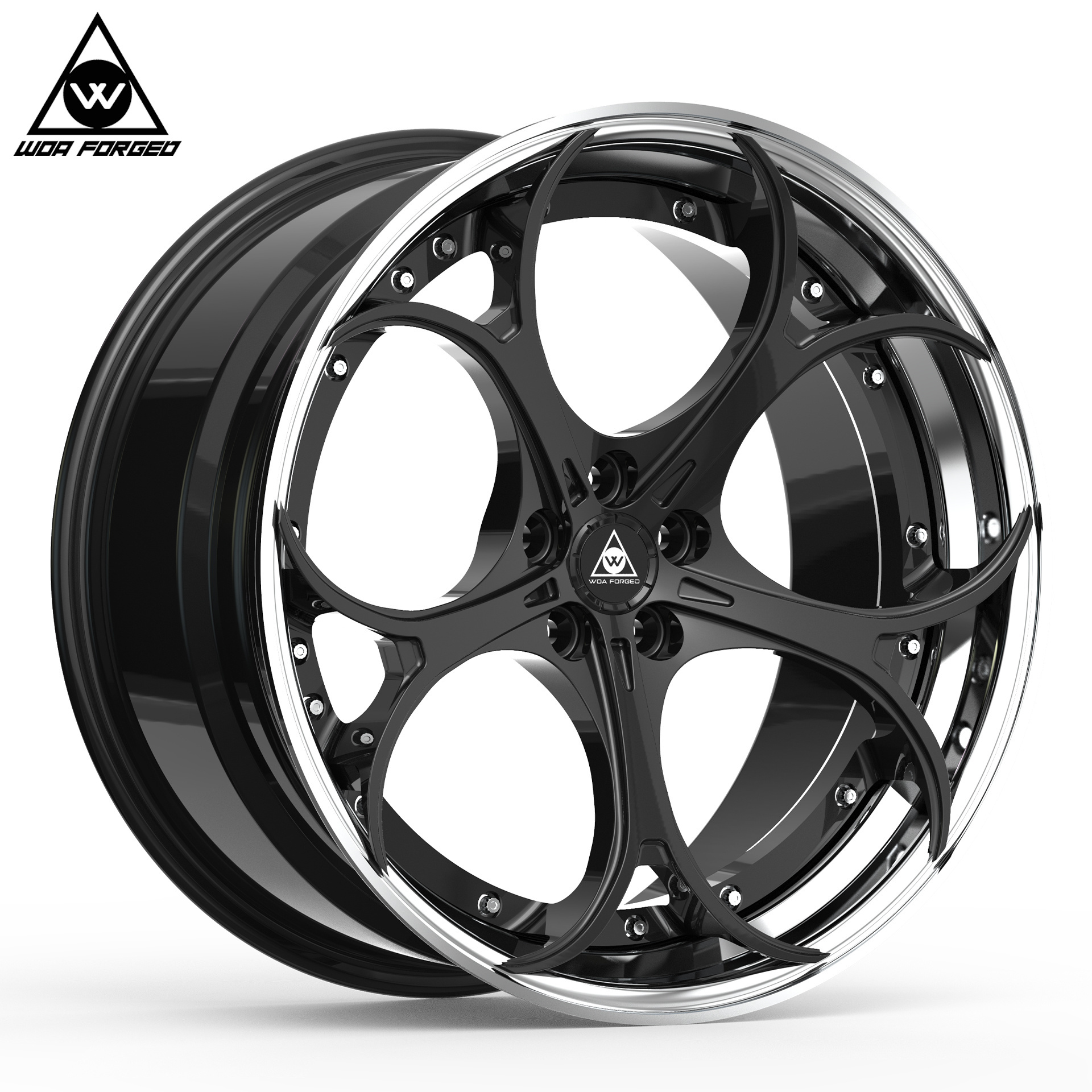 Rims Black Customized PCD Forged Car 2 Piece Wheels Wholesales Concave Alloy Aluminum 19 20 21 22 Inch 4 Pcs for Alfa Romeo