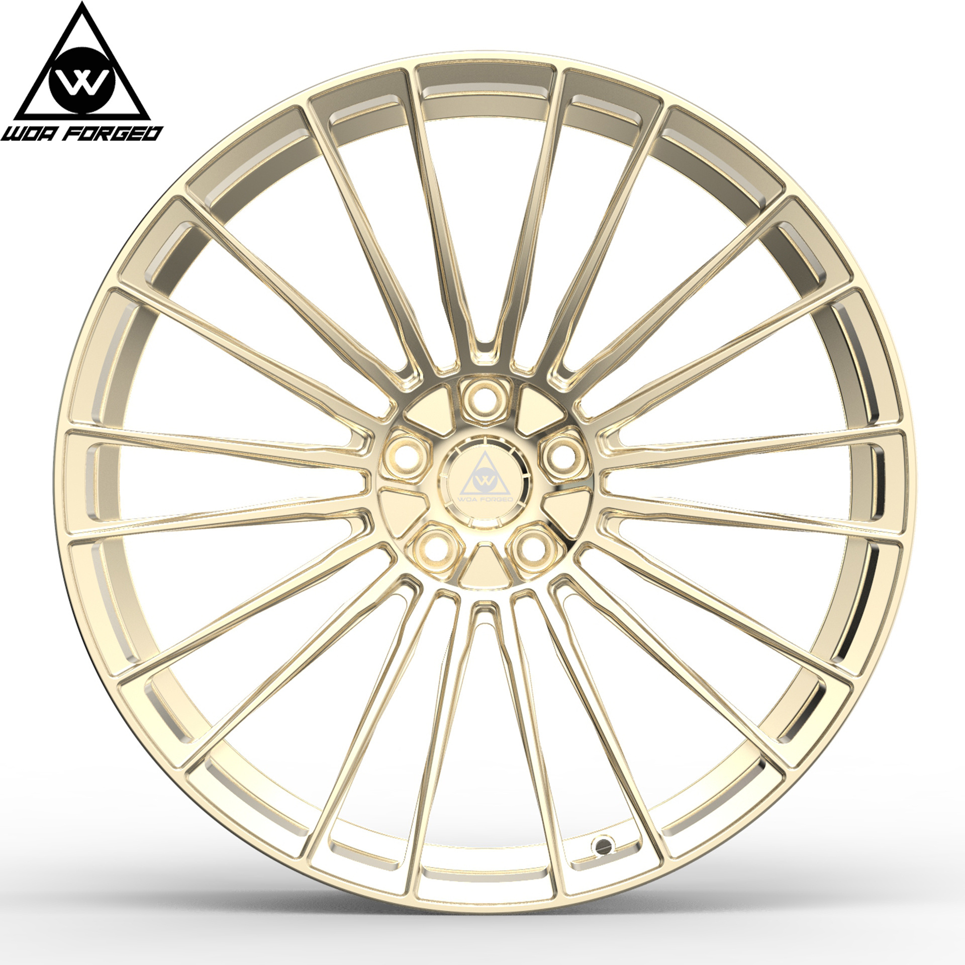 WOAFORGED factory direct polished gold chrome aluminium alloy forged wheels rims For Pcd 5*114.3 5*112 Cars Alloy Wheels