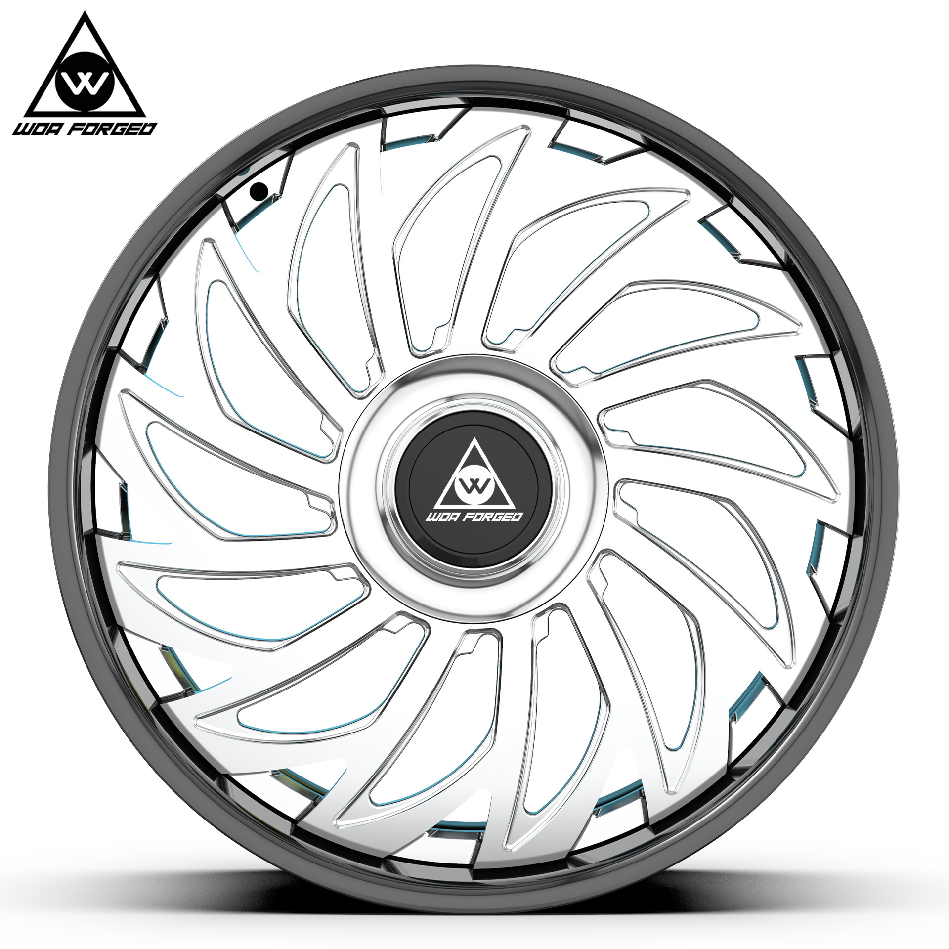 blue Silver Mesh Design Deep Dish Wheels Structure Alloy Two - Piece Forged Rim Custom 18-22 Inch Aluminum Customized rims