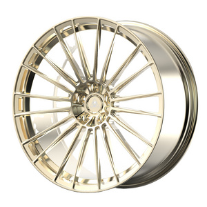 WOAFORGED factory direct polished gold chrome aluminium alloy forged wheels rims For Pcd 5*114.3 5*112 Cars Alloy Wheels