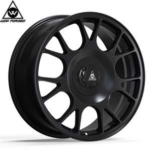 WOA FORGED Forged Car Rim Custom Matte Black Y Staggered 7 Double Spokes 5x120 Gloss Rims 21 inch Forged Wheels