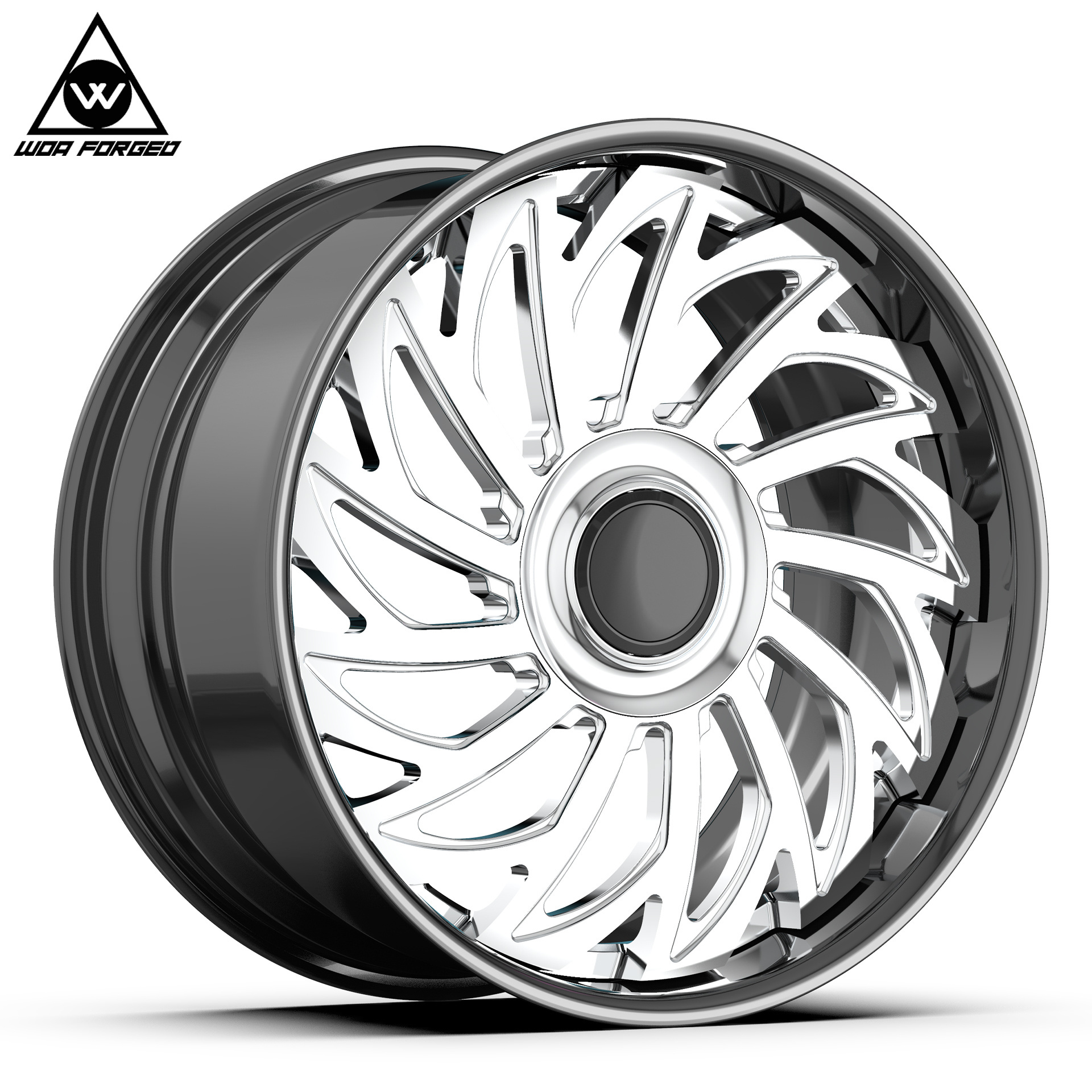 blue Silver Mesh Design Deep Dish Wheels Structure Alloy Two - Piece Forged Rim Custom 18-22 Inch Aluminum Customized rims