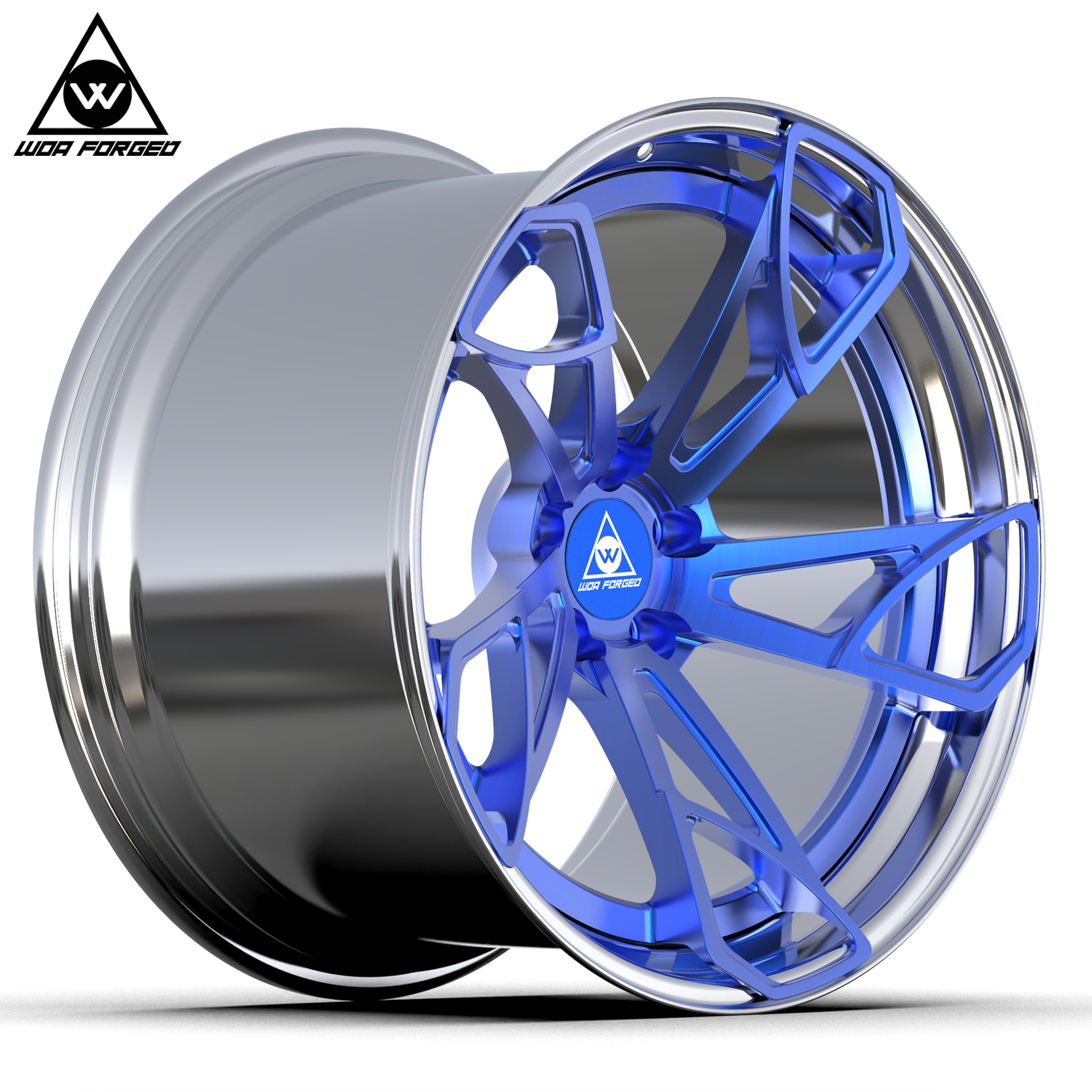 Hot Design 2024 Aftermarket forged Alloy Wheel Rims 18 19 20 21 22 Inch Blue Aluminum Customized Lightweight 2 piece Wheels