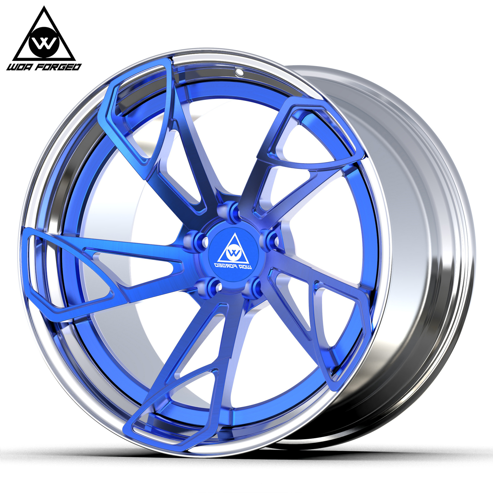 Hot Design 2024 Aftermarket forged Alloy Wheel Rims 18 19 20 21 22 Inch Blue Aluminum Customized Lightweight 2 piece Wheels