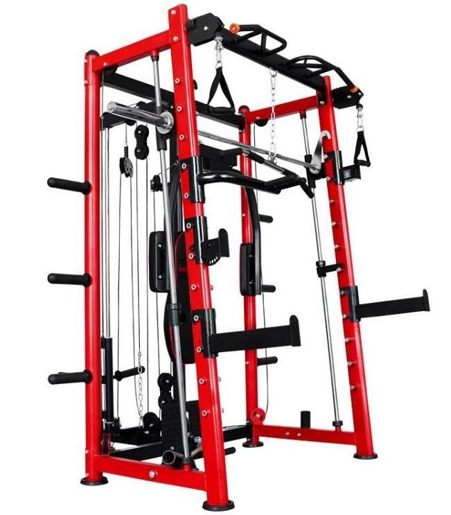 Gym Multi Functional Trainer Smith Machine 2021 Cross Fitness Home Steel Unisex Modern Exercise Muscle MFS-001 Wokeao