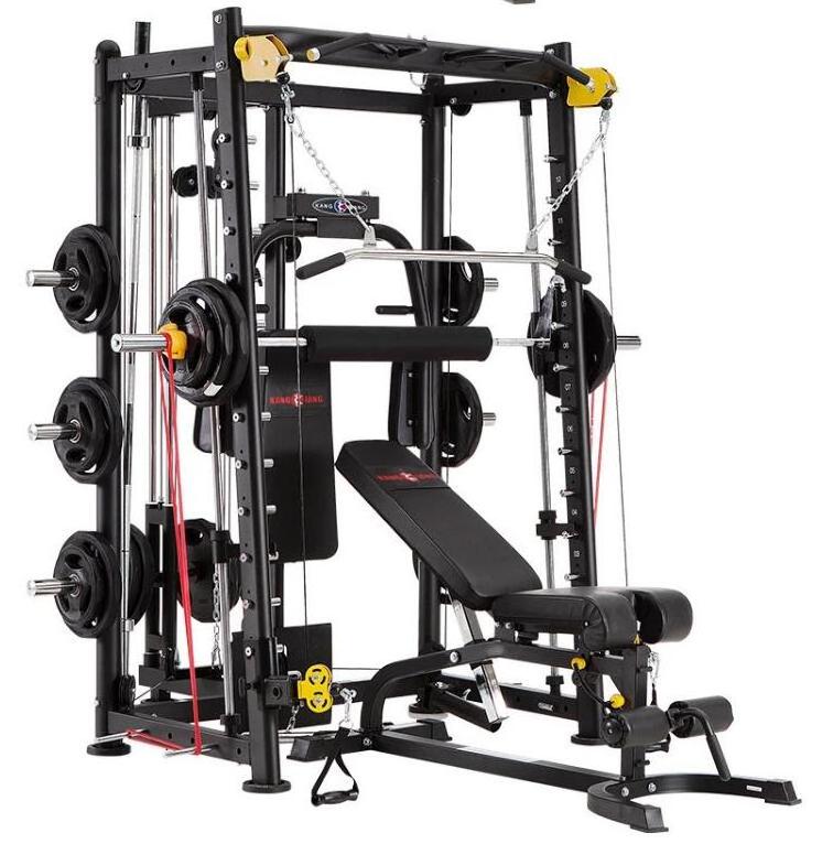 Gym Multi Functional Trainer Smith Machine 2021 Cross Fitness Home Steel Unisex Modern Exercise Muscle MFS-001 Wokeao