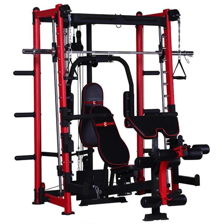 Gym Multi Functional Trainer Smith Machine 2021 Cross Fitness Home Steel Unisex Modern Exercise Muscle MFS-001 Wokeao