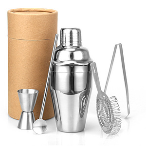 Bar Set 5 Pieces Custom Logo Branded 500Ml Bartender Kit Sliver Gold Mini Stainless Steel Glass Set Cocktail Shaker