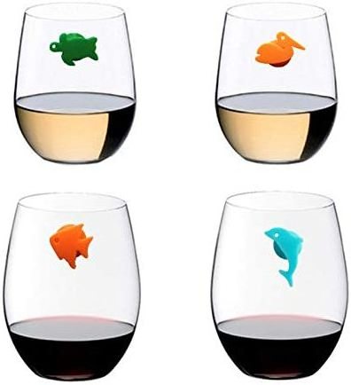 Funny Marine Animal Marker For Wine Glass Portable Reusable Wine Glasses Marker Charms Silicone Glass Marker