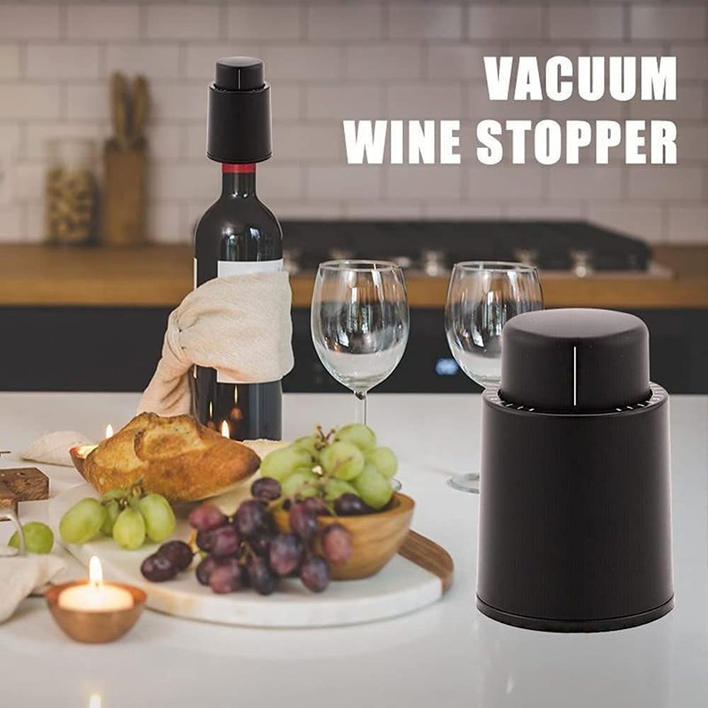 Silicone Seal Savers Pump Cork Stainless Steel Vacuum Preserver With Date ScaleWine Bottle Stoppers