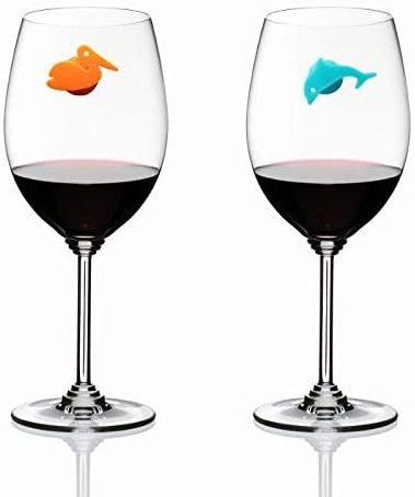 Funny Marine Animal Marker For Wine Glass Portable Reusable Wine Glasses Marker Charms Silicone Glass Marker