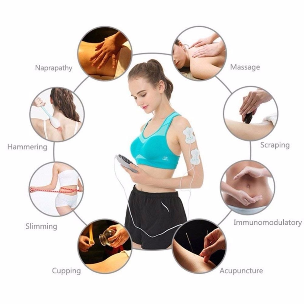 Electronic Pulse Massager Muscle Stimulator Acupuncture Tens Machine Ems Physiotherapy Tense Ten Digital Therapy Machine