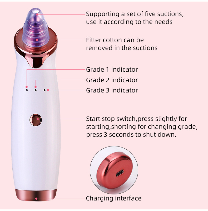 Factory Direct Sales Electric Nose Pore Vacuum Blackhead Remover Device Remove Blackhead Microdermabrasion Machine