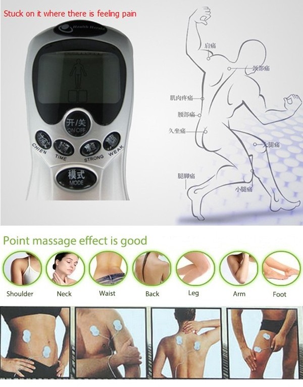 Electronic Pulse Massager Muscle Stimulator Acupuncture Tens Machine Ems Physiotherapy Tense Ten Digital Therapy Machine