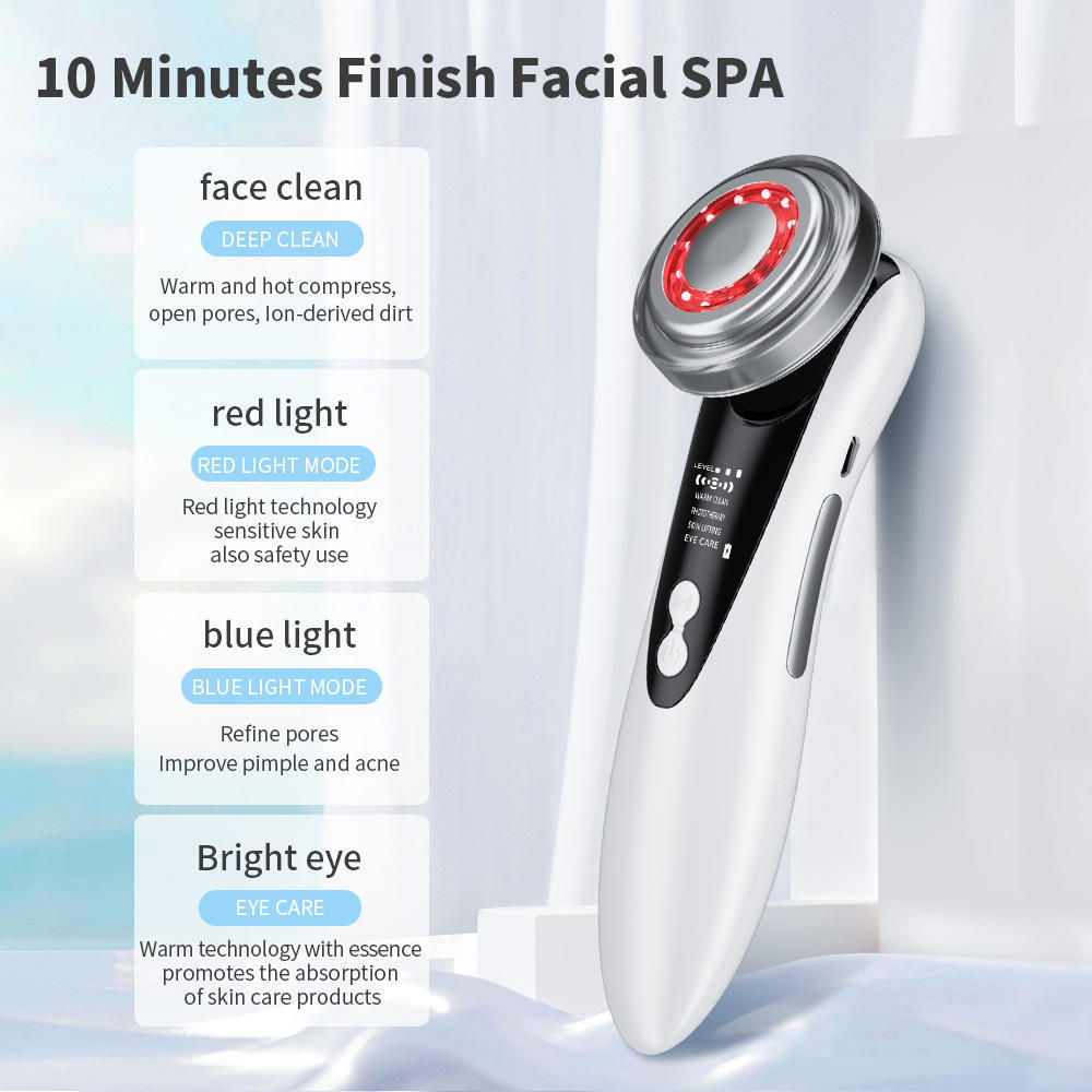 5 in 1 Facial Skin Lifting Device Led Light Photon Therapy Facial Beauty Skin Tightening Machine Photon Face Massager