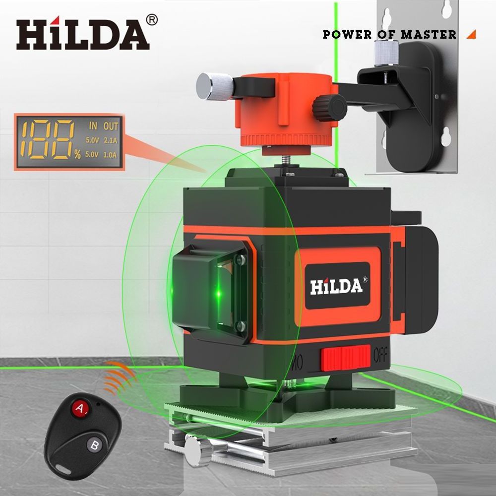 16Lines 4D Lazer Level Machine Green Beam 360 Tool With 1.5m Tripod 16 Lines 4d Rotary Laser Levels Set