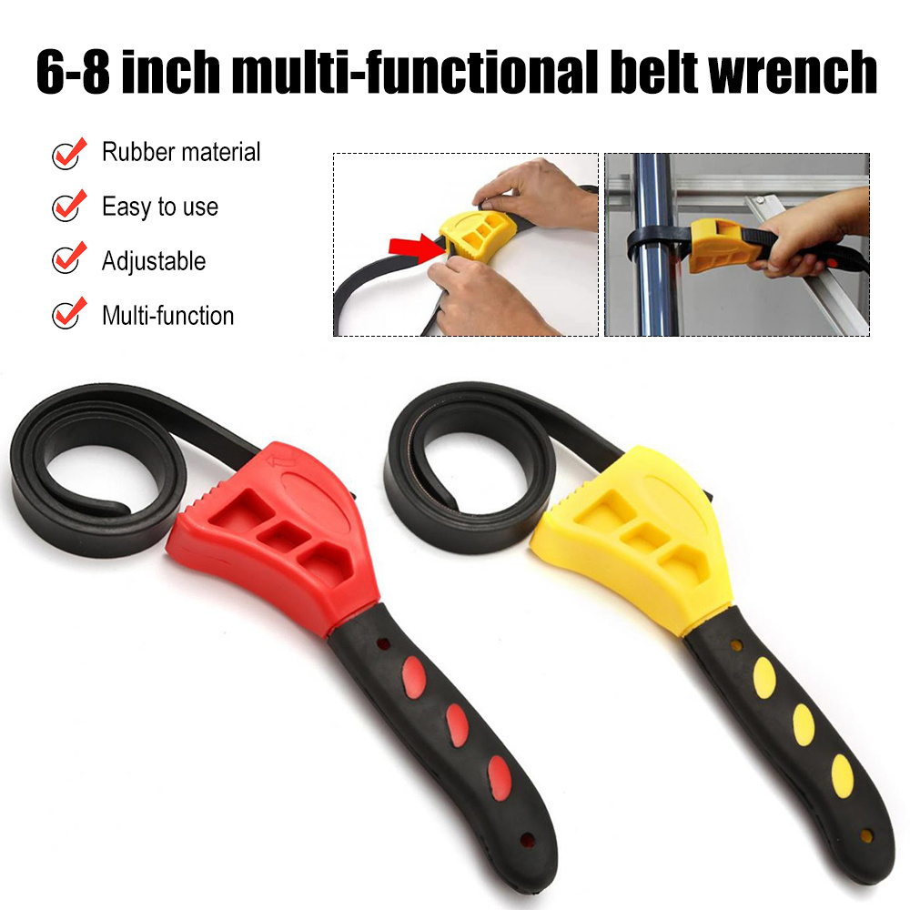 Multifunctional 6-inch Belt Wrench Oil Filter Puller Strap Spanner Chain Tools Household Cartridge Disassembly Strap Opener Tool