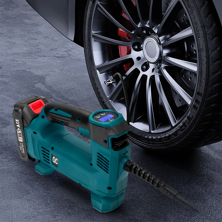 21V chargeable tire inflator car tire inflator with pressure gauge  inflador de llant portatil tire inflator bicycle pum