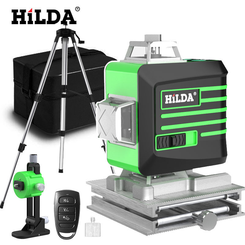 2022 New arrival  4d green 16 lines nivel laser level line 360 Angle display vertical laser level  niveau construction laser 4d