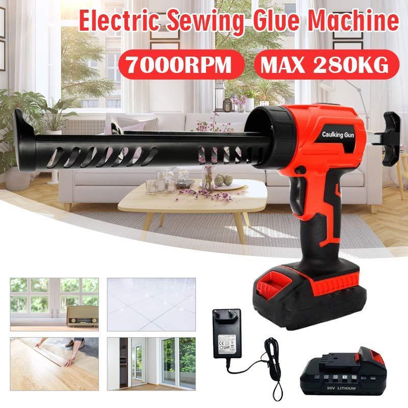 Multi-function Wireless Caulking Gun Heat Hot Melt 7000RPM Electric Pressure Glue Sewing Seams Sealant Glue Gun with Battery