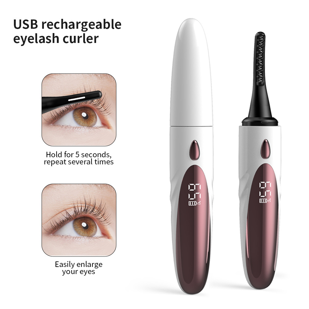 Wholesale Automatic Electric Portable Rechargeable Perm Eyelash Comb Curler Eyebrow Brush Manufacturer Heated Eyelash Curler