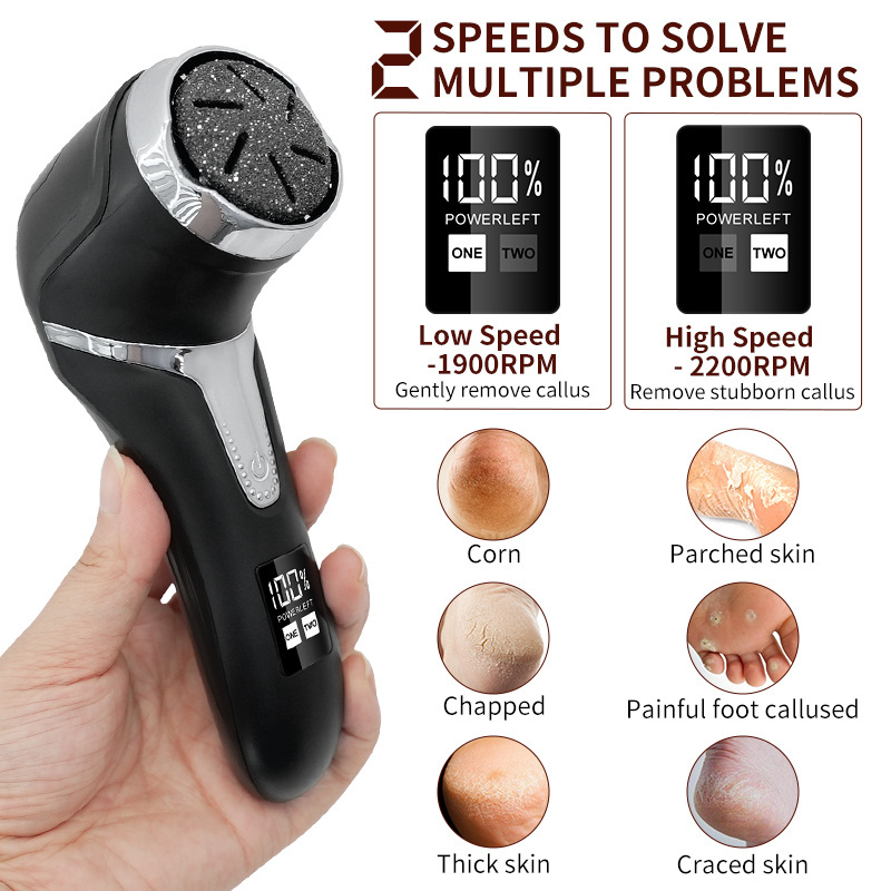 2024 New Electric USB Rechargeable Foot Grinder Scrubber Remove Dead Skin Foot File Portable Waterproof Vacuum Callus Remover