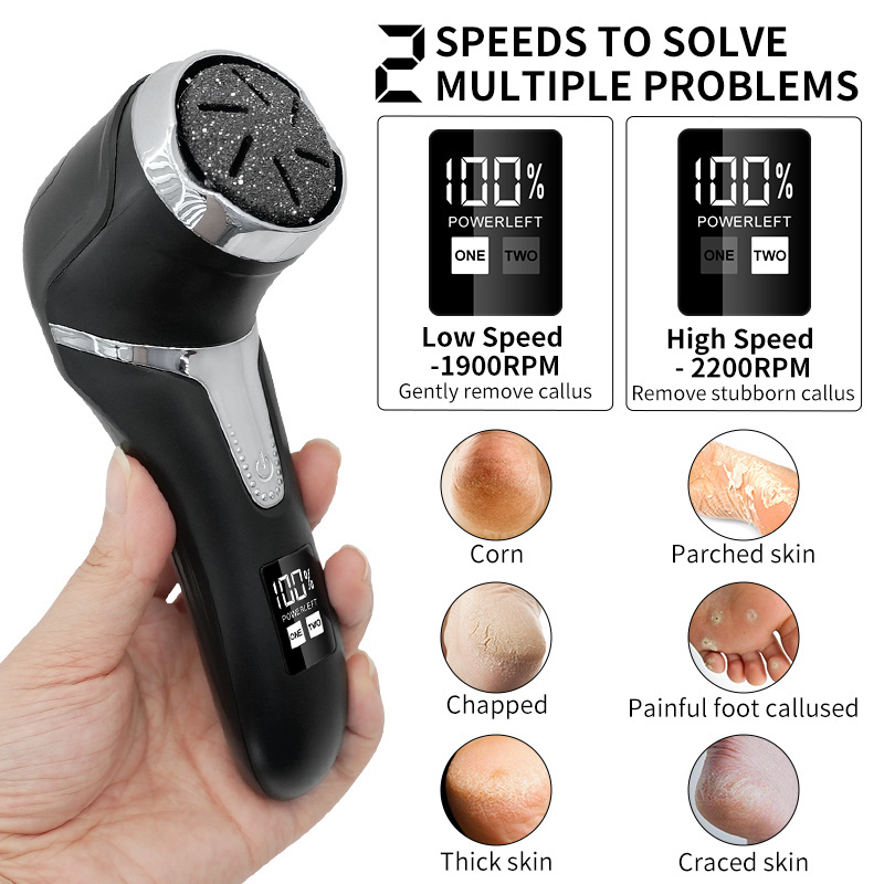 Popular 2024 Vacuum Rechargeable Hard Dead Skin Remove Trimmer Electric Foot File Scraper Callus Remover ipx7 Electric For Feet