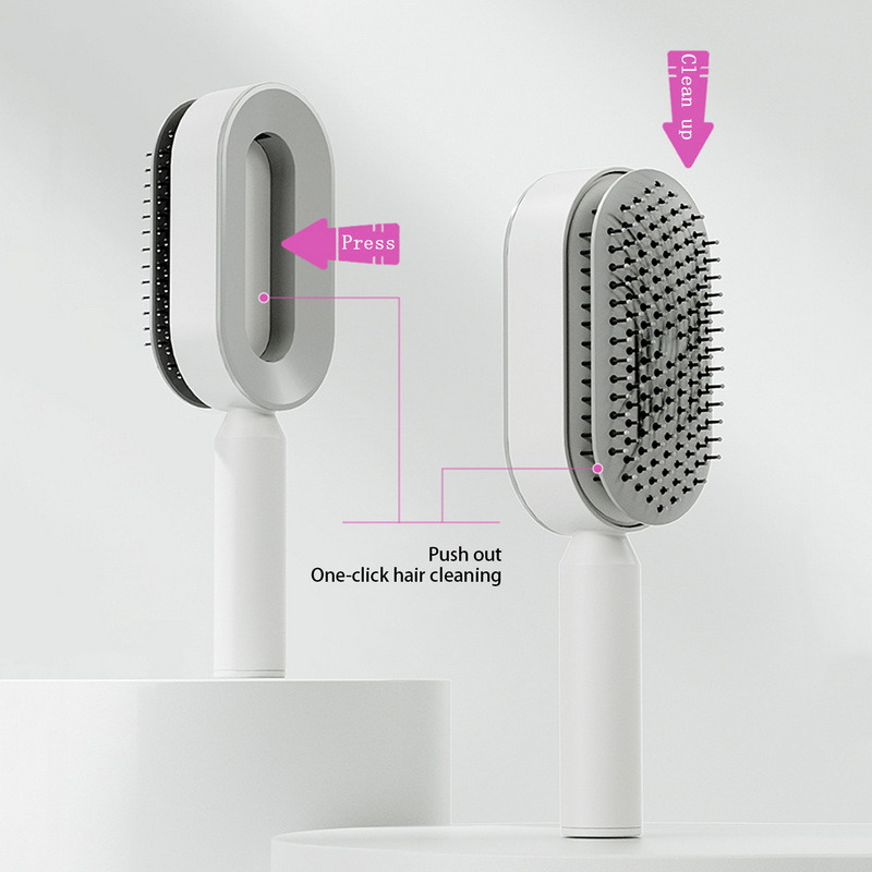 Trending 2024 New Design Self-Cleaning  3D Air Cushion Massager Airbag Massage Comb  Self Cleaning Hair Brush For Women One-Key