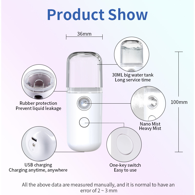 USB Handy Cool Fine Fog Machine New Automatic Electric Portable Mini Facial Nano Mist Sprayer