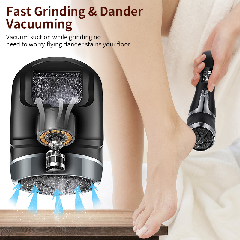 2024 New Electric USB Rechargeable Foot Grinder Scrubber Remove Dead Skin Foot File Portable Waterproof Vacuum Callus Remover